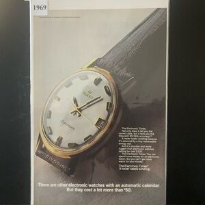 Vintage 1969 Timex Electronic Watches With an Automatic CalendarAd Advertisement